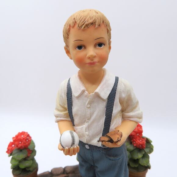 Demdaco Vintage Virtues Honesty Figurine Boy with Baseball 2003 Kathy Killip - Picture 2 of 12
